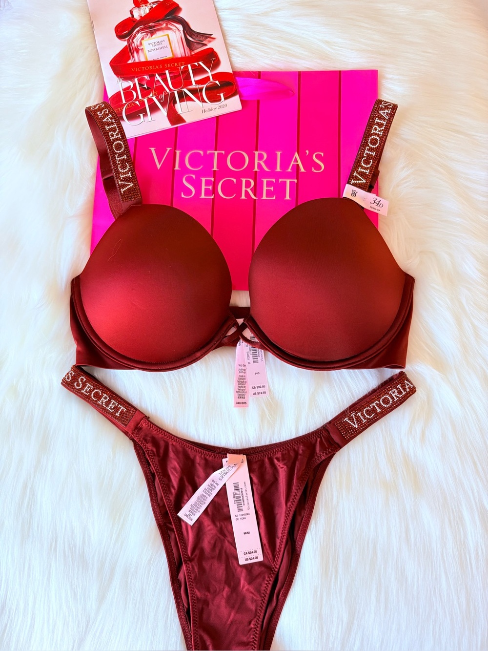 🩷🩷Victorias Secret logo shine strap set 34D/ M🩷🩷
